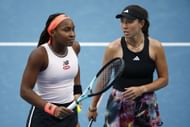 Jessica Pegula and Coco Gauff during the 2023 Australian Open.